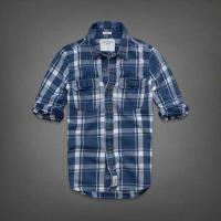 heren abercrombie fitch plaid lang overhemd donkerblauw wit Groothandel Cool fl9ik889